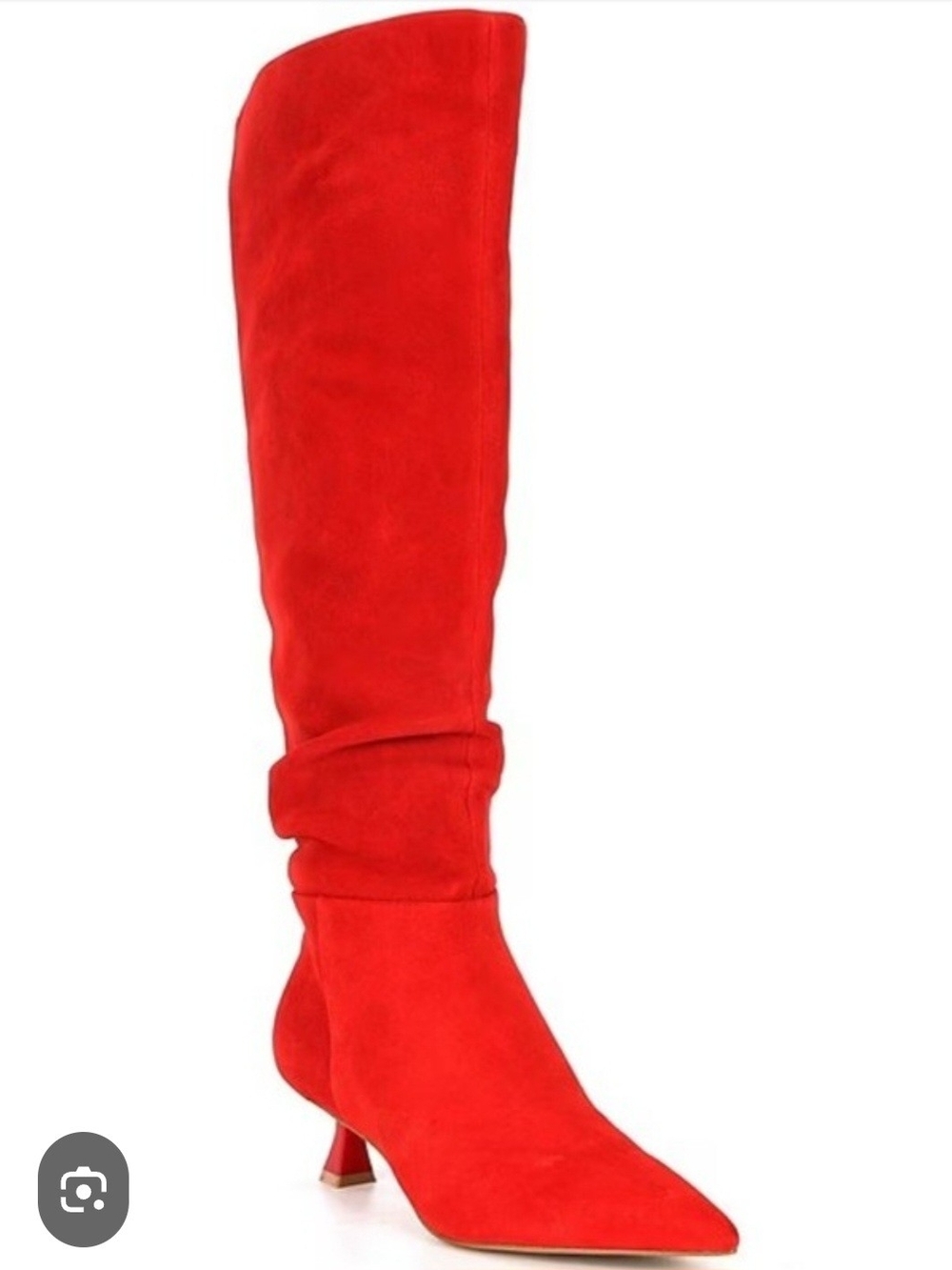 Gianni Bini Red Over-the-Knee Pointed Toe Leather Upper Boots